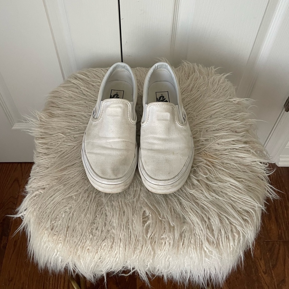 White slip-on vans